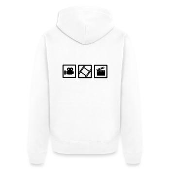 Film - Unisex Premium Bio Zip Hoodie - Weiß - Hinten - Thijin (182cm)