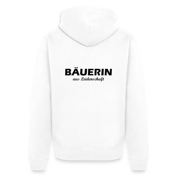 Bäuerin aus Leidenschaft - Unisex Premium Bio Zip Hoodie - Weiß - Hinten - Thijin (182cm)