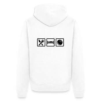 Eat Sleep Bowling - Veste à capuche bio Premium Unisexe - blanc - Dos - Thijin (182cm)