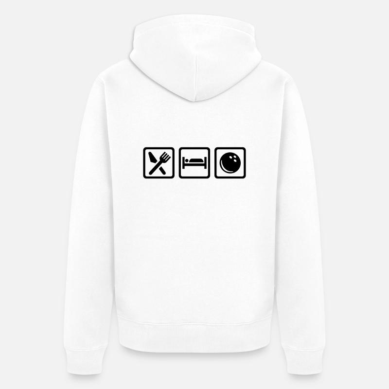 Eat Sleep Bowling - Veste à capuche bio Premium Unisexe - blanc