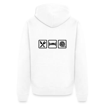 Eat Sleep Tricoter - Veste à capuche bio Premium Unisexe - blanc - Dos - Thijin (182cm)
