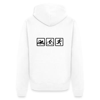 Triathlon - Unisex Premium Organic Zip Hoodie - white - Back - Thijin (182cm)