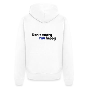 to run - Unisex Premium Organic Zip Hoodie - white - Back - Thijin (182cm)