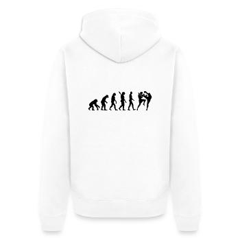 Muay Thai - Unisex Premium Bio Zip Hoodie - Weiß - Hinten - Thijin (182cm)