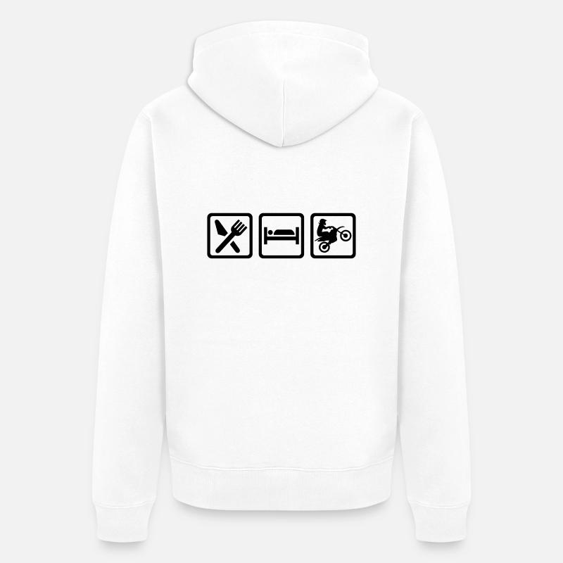 Motocross - Veste à capuche bio Premium Unisexe - blanc