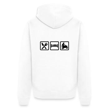 Quad - Unisex Premium Organic Zip Hoodie - white - Back - Thijin (182cm)