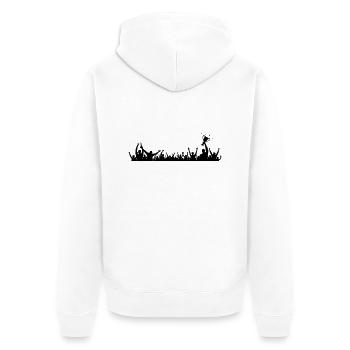 Fans Pokal - Unisex Premium Bio Zip Hoodie - Weiß - Hinten - Thijin (182cm)
