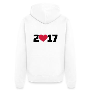 2017 - Unisex Premium Organic Zip Hoodie - white - Back - Thijin (182cm)