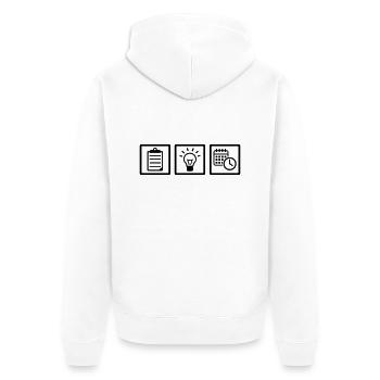 Event Manager - Unisex Premium Organic Zip Hoodie - white - Back - Thijin (182cm)