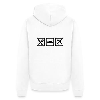 Flugzeug - Unisex Premium Bio Zip Hoodie - Weiß - Hinten - Thijin (182cm)