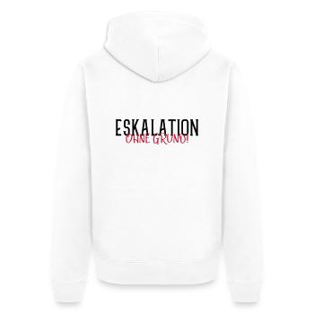 eskalation ohne grund - Unisex Premium Bio Zip Hoodie - Weiß - Hinten - Thijin (182cm)
