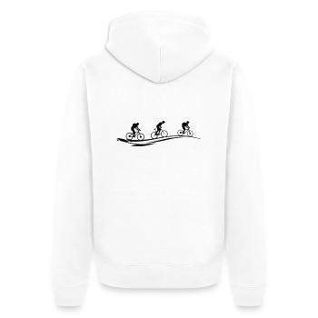 Sport - Fahrrad Mountainbike - Unisex Premium Bio Zip Hoodie - Weiß - Hinten - Thijin (182cm)