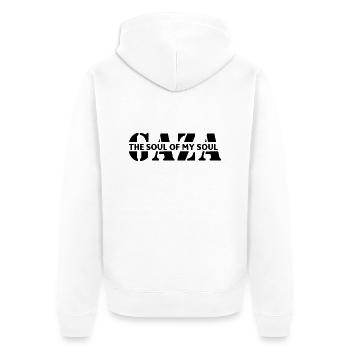 palestina, free, war, gaza - Unisex Premium Bio Zip Hoodie - Weiß - Hinten - Thijin (182cm)