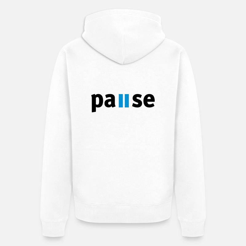 Pause - Unisex Premium Bio Zip Hoodie - Weiß