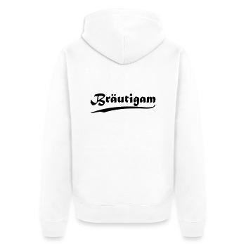 Bräutigam - Unisex Premium Bio Zip Hoodie - Weiß - Hinten - Thijin (182cm)