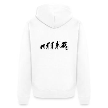 MOTORCROSS EVOLUTION - Unisex Premium Bio Zip Hoodie - Weiß - Hinten - Thijin (182cm)
