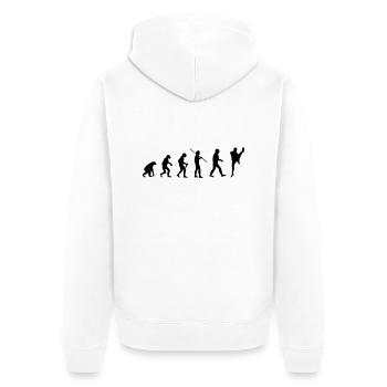 Kampfsport Evolution - Unisex Premium Bio Zip Hoodie - Weiß - Hinten - Thijin (182cm)