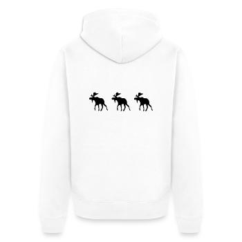 three elk - Unisex Premium Organic Zip Hoodie - white - Back - Thijin (182cm)