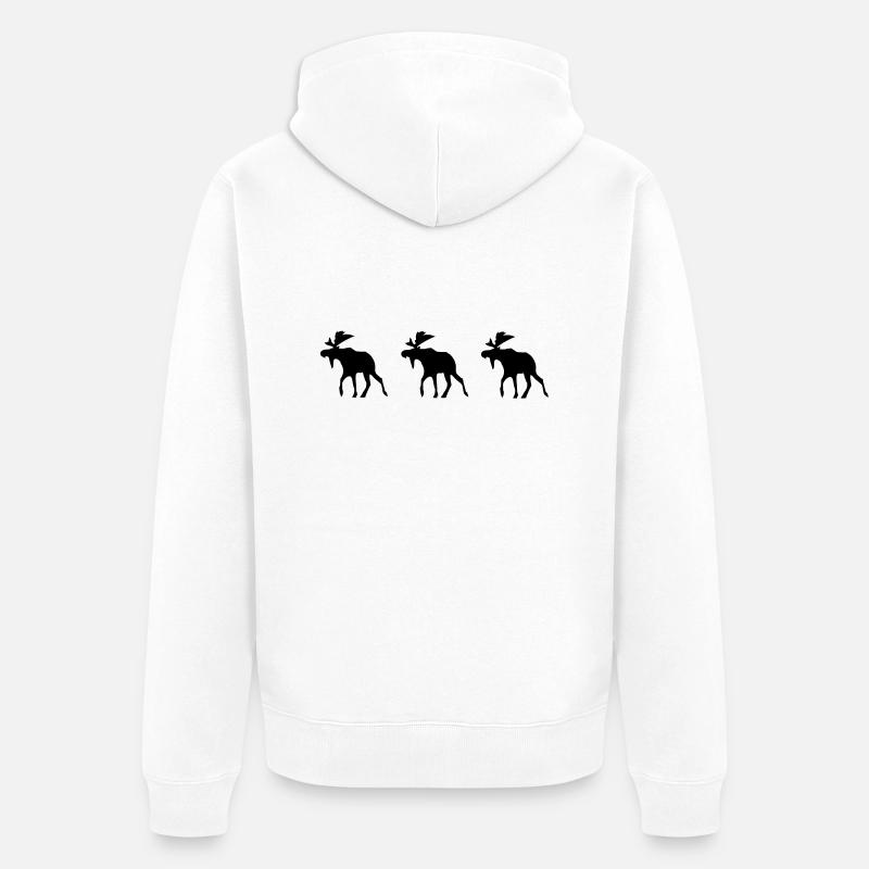 elche - Unisex Premium Bio Zip Hoodie - Weiß