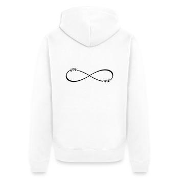 Unendlichkeit Symbol Infinity you & me acht - Unisex Premium Bio Zip Hoodie - Weiß - Hinten - Thijin (182cm)