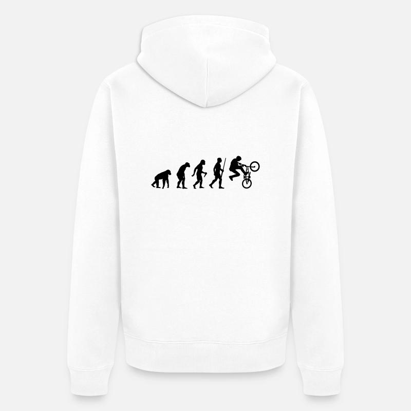 BMX Biker Evolution - Unisex Premium Bio Zip Hoodie - Weiß