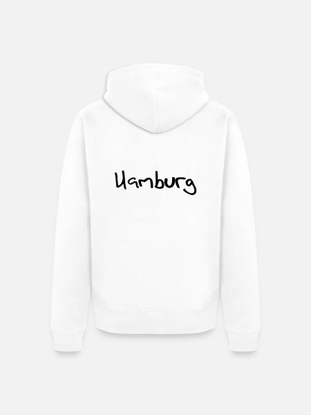hamburg - Unisex Premium Bio Zip Hoodie - Weiß