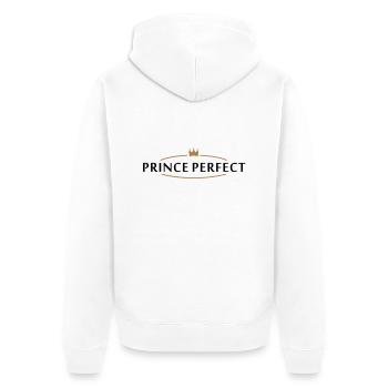 prince perfect (2c) - Unisex Premium Bio Zip Hoodie - Weiß - Hinten - Thijin (182cm)