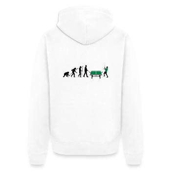 evolution_table_tennis_072012_a_2c - Unisex Premium Bio Zip Hoodie - Weiß - Hinten - Thijin (182cm)