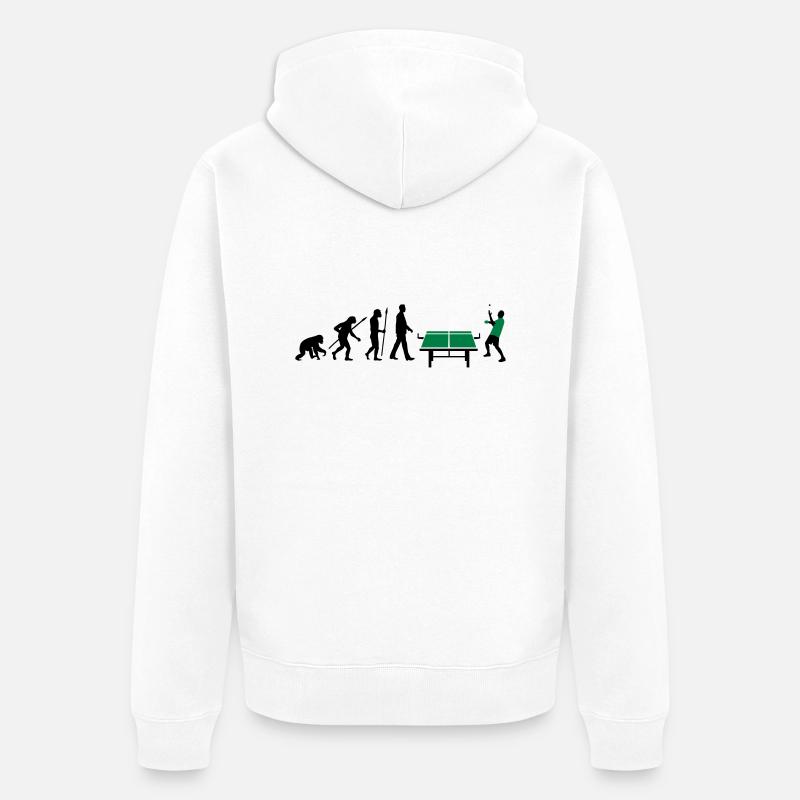 evolution_table_tennis_072012_a_2c - Unisex Premium Bio Zip Hoodie - Weiß
