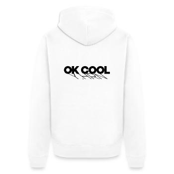 ok cool T-Shirt - Unisex Premium Bio Zip Hoodie - Weiß - Hinten - Thijin (182cm)