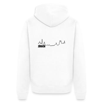zürich - Unisex Premium Bio Zip Hoodie - Weiß - Hinten - Thijin (182cm)