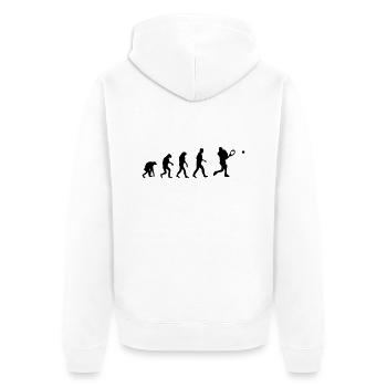 tennis evolution - Unisex Premium Bio Zip Hoodie - Weiß - Hinten - Thijin (182cm)