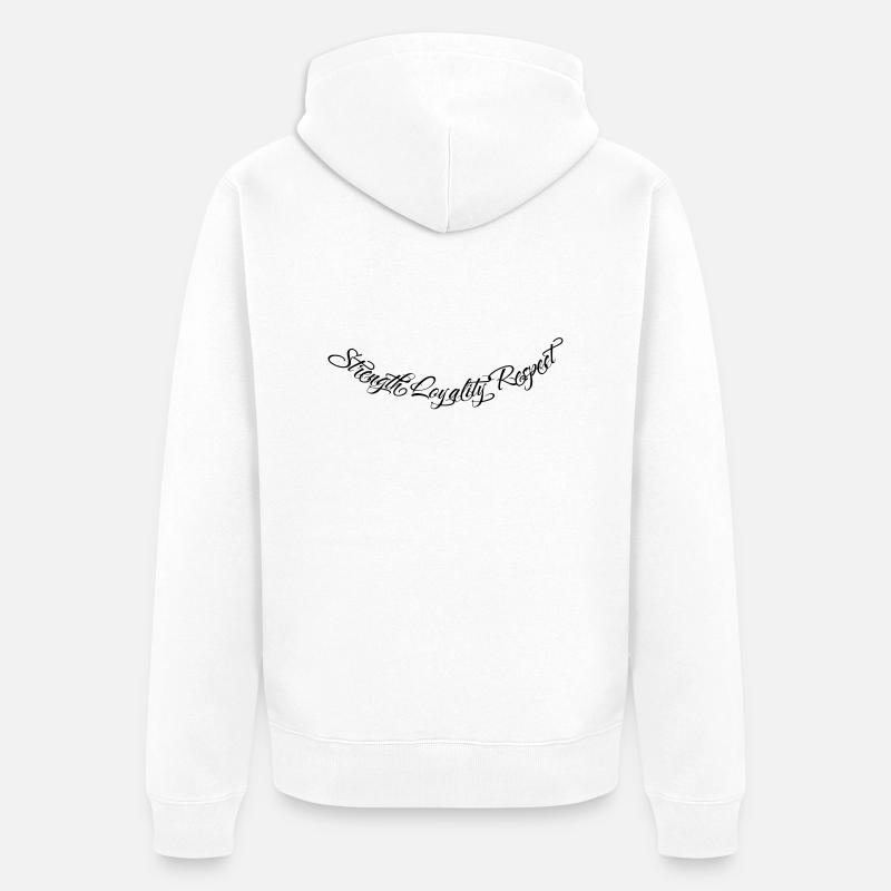 Strength Loyalty Respect 2 - Unisex Premium Organic Zip Hoodie - white