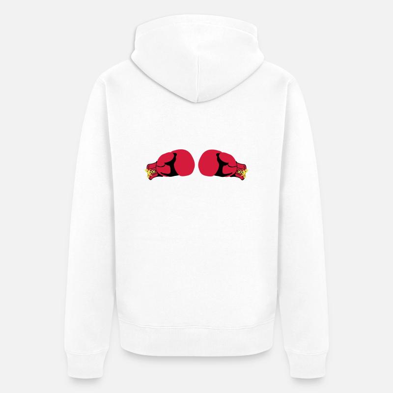 Boxhandschuhe - Unisex Premium Bio Zip Hoodie - Weiß