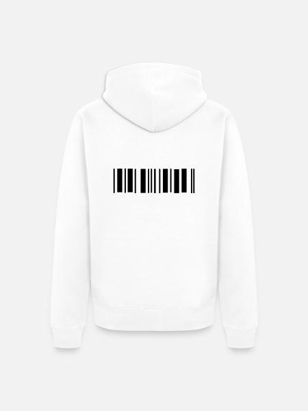 barcode - Unisex Premium Organic Zip Hoodie - white