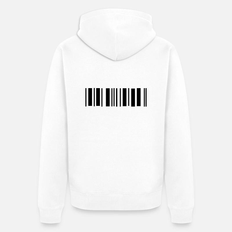 barcode - Unisex Premium Bio Zip Hoodie - Weiß