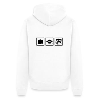 Lehrer - Unisex Premium Bio Zip Hoodie - Weiß - Hinten - Thijin (182cm)