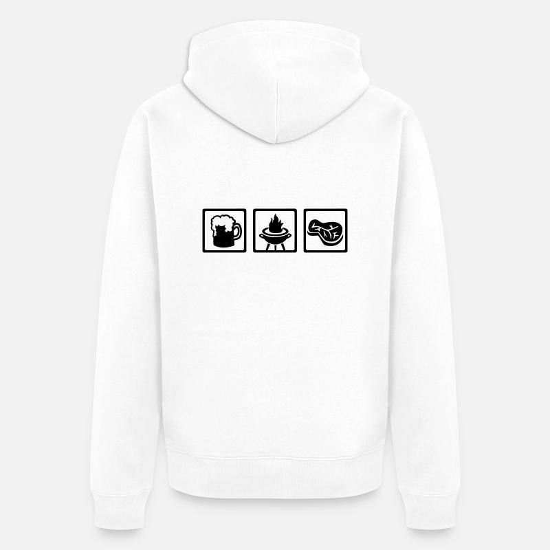 Griller - Veste à capuche bio Premium Unisexe - blanc