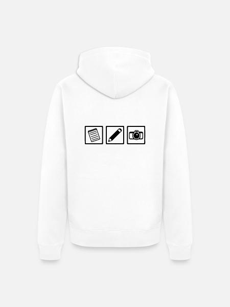 Journalist - Unisex Premium Organic Zip Hoodie - white
