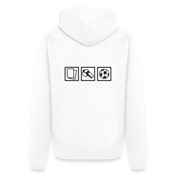 Referee - Unisex Premium Organic Zip Hoodie - white - Back - Thijin (182cm)