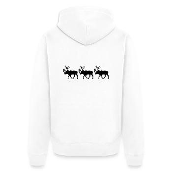 Caribou - Reindeer- xmas - Veste à capuche bio Premium Unisexe - blanc - Dos - Thijin (182cm)
