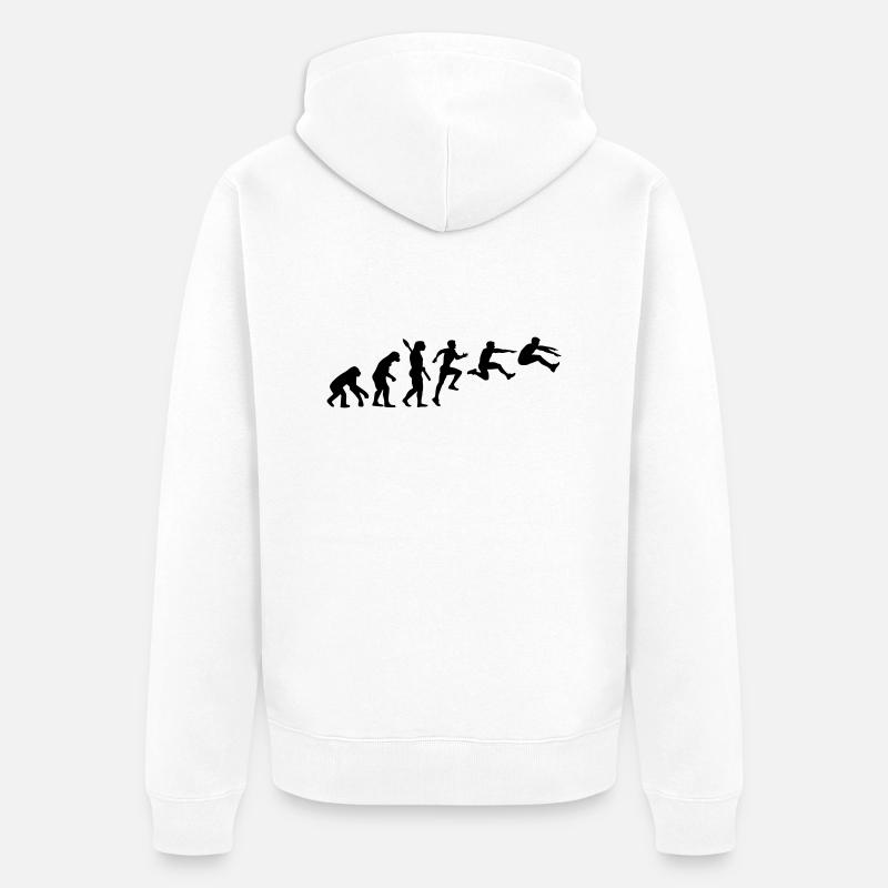 Weitsprung - Unisex Premium Bio Zip Hoodie - Weiß