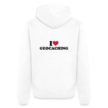 I love Geocaching - Veste à capuche bio Premium Unisexe - blanc - Dos - Thijin (182cm)