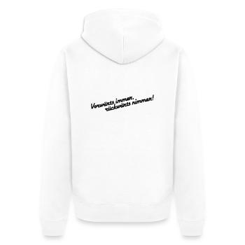 Vorwärts immer rückwärts nimmer alleinstehend - Unisex Premium Bio Zip Hoodie - Weiß - Hinten - Thijin (182cm)