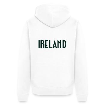 Ireland - Unisex Premium Organic Zip Hoodie - white - Back - Thijin (182cm)