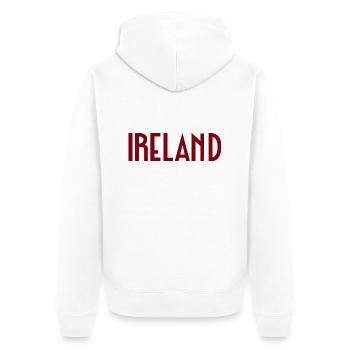 Ireland - Unisex Premium Organic Zip Hoodie - white - Back - Thijin (182cm)