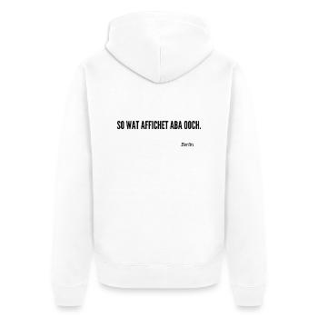 Berliner Schnauze - Unisex Premium Bio Zip Hoodie - Weiß - Hinten - Thijin (182cm)