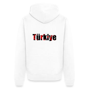 Türkiye Türkei Turkey - Unisex Premium Organic Zip Hoodie - white - Back - Thijin (182cm)