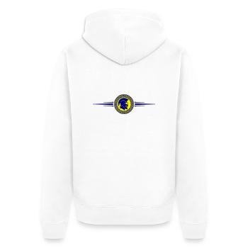 Spartaner Helm Gladiator Symbol - Unisex Premium Bio Zip Hoodie - Weiß - Hinten - Thijin (182cm)