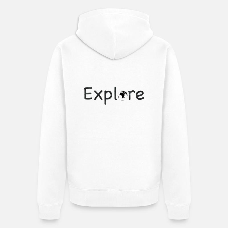 Explore - Veste à capuche bio Premium Unisexe - blanc